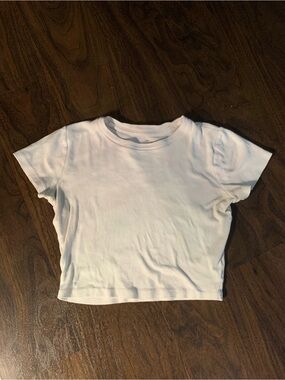 Hollister White Short Sleeve Crop Tee